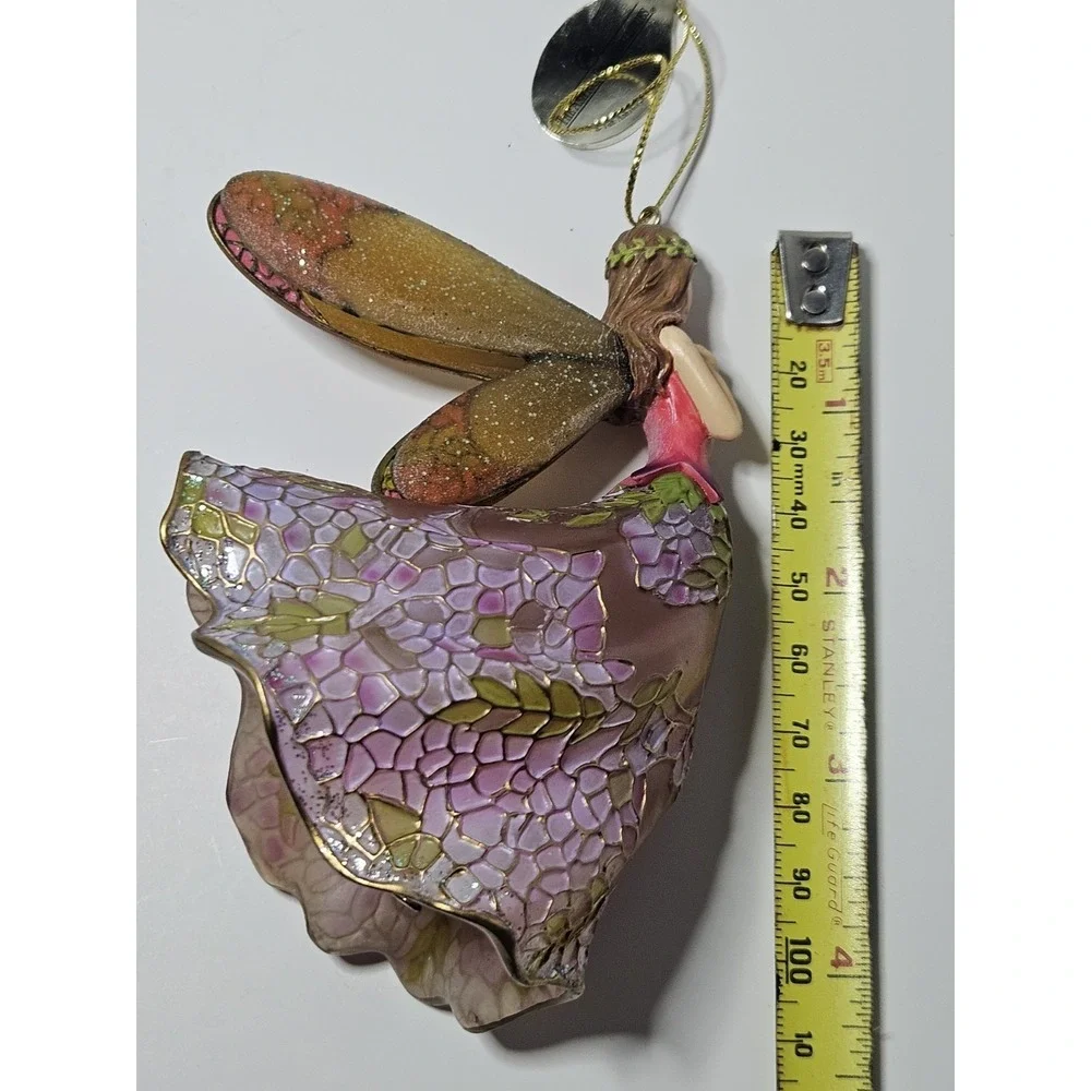 Stained Glass Radiant Wisteria Angels of Glowing Garden Fairy Ornament Flower